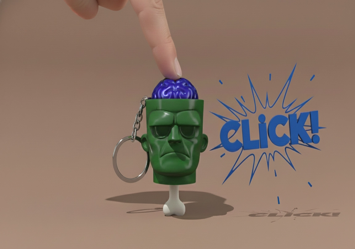 Frankenstein Anahtarlık - Mekanik Switchli