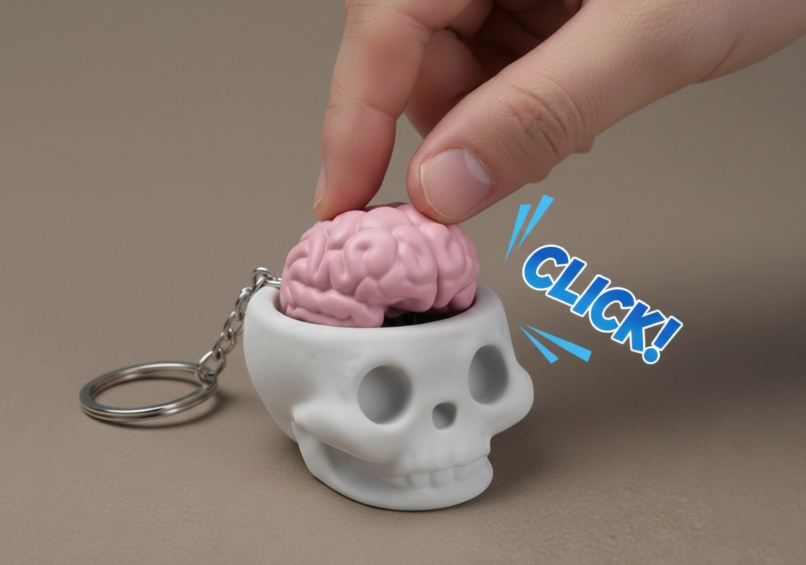 Kurukafa Anahtarlık - Mekanik Switchli