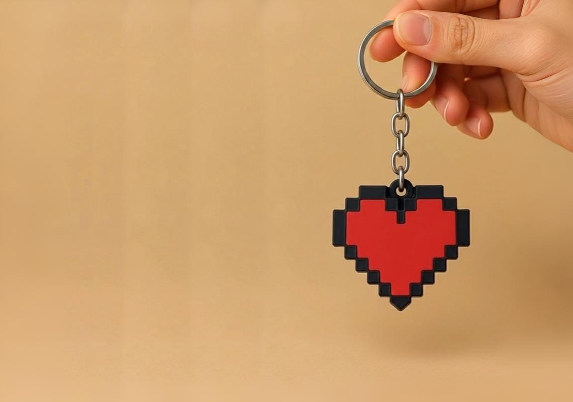 Minecraft Kalp Anahtarlık - Mekanik Switchli